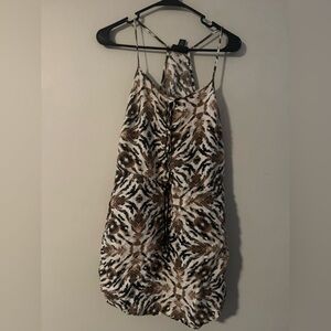 Cynthia Rowley Black and Cream Abstract Print cover up